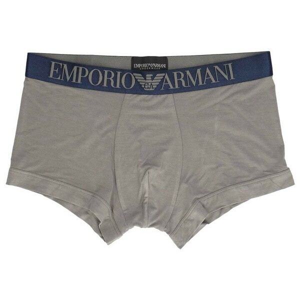 EMPORIO ARMANI エンポリオ アルマーニ ICONIC TRUNK ロゴバンド 前閉じ ボクサーパンツ メンズ 54075119 グレー L