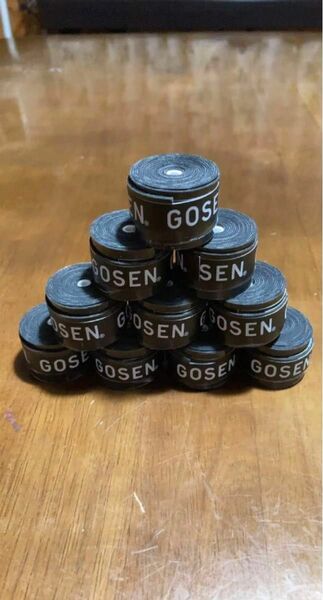 GOSEN グリップテープ10個★迅速発送 黒色 オーバーグリップテープ ブラック テニス バドミントン ゴーセン