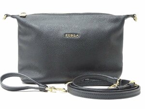 2018/保存袋 フルラ FURLA レザー ミニ ショルダーバッグ ブラック 斜め掛け ポーチ