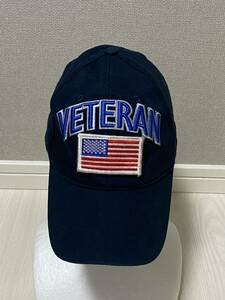 米軍放出品　VETERAN USA キャップ　ワッペン付き　EAGLE CREST フリーサイズ　ワンサイズ　帽子 ミリタリー(3-29)