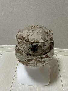 米軍海軍実物 US NAVY 沖縄 デザートマーパット キャップ LARGE八角帽 キャンプ サバゲー おしゃれ　アウトドア(4-10)