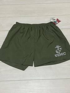 米軍放出品　USMC　SOFFE OD　MEDIUM トレーニングパンツ　ショートパンツ ハーフパンツ USMC MARINES ミリタリー(7-25)