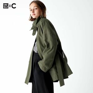 限定値下げ　ユニクロc スタンドカラーオーバーサイズコート　オリーブ　XXL UNIQLO C