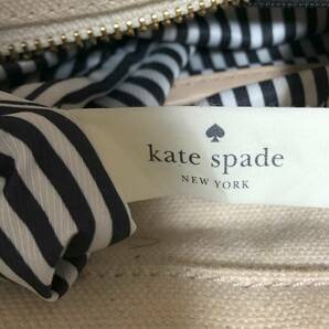 no21667 kate spade new york ケイトスペード キャンバス 本革 レザー 牛革 肩掛けショルダー トート バッグ ☆の画像9