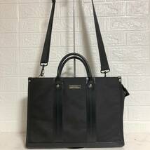 no21671 MICHEL KLEIN ミッシェルクラン 2WAY ナイロン レザー ショルダー ハンド トート ビジネス バッグ ブリーフケース ☆_画像1