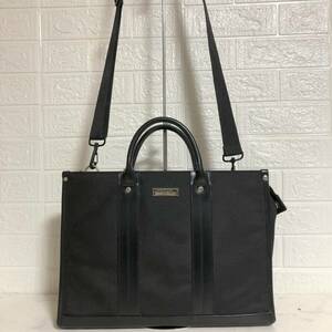 no21671 MICHEL KLEIN ミッシェルクラン 2WAY ナイロン レザー ショルダー ハンド トート ビジネス バッグ ブリーフケース ☆