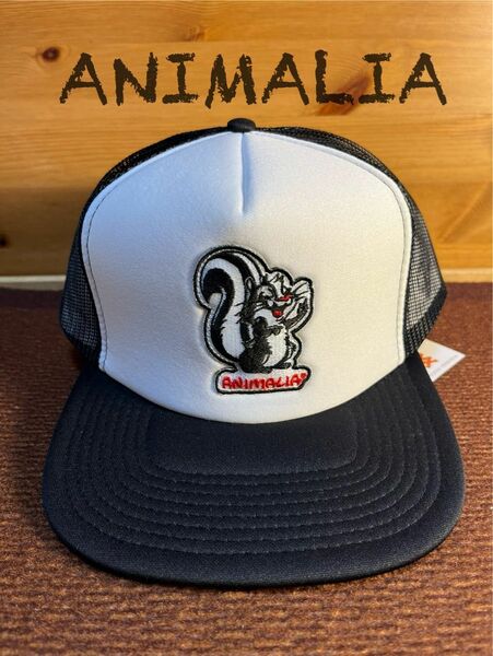 ANIMALIA メッシュキャップ 黒 & 白 スナップバック 渋谷発ブランド