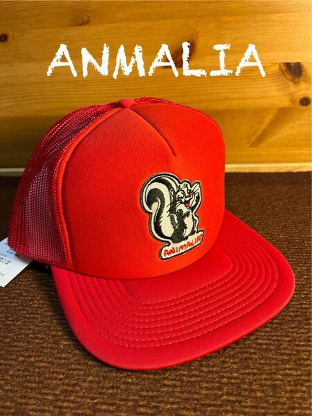 ANIMALIA MESH CAP - CARTOON KSKUN アニマリア メッシュキャップ 赤 渋谷発ブランド 新品