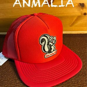 ANIMALIA MESH CAP - CARTOON KSKUN アニマリア メッシュキャップ 赤 渋谷発ブランド 新品