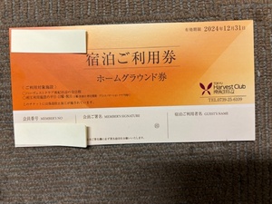 東急ハーヴェスト ホームグラウンド券 南紀田辺 ２０2４年１２月３１日期日 ★普通送料無料