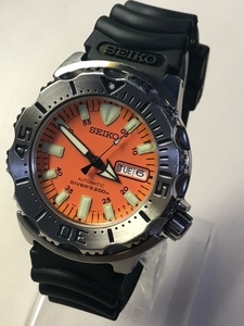 整理② 完動良品 SEIKO【セイコーオレンジ モンスター ダイバー 200M ラバーベルト付 SKX781 7S26-0350 】AUTOMATIC