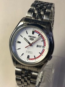 整理⑤ 完動美品 SEIKO【セイコー ファイブ 白レーサー 裏スケルトン 21石 7S26-01V0】AUTOMATIC