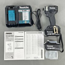 未使用品◆makita マキタ 充電式インパクトドライバ TD173DRGX バッテリー2個・充電器・ケース付きセット 18V 6.0 ブラック [Ｂ2531]_画像2