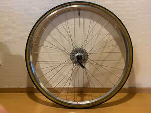 【完組リアホイール】VELOCITY(MADE IN USA) A23 リム BLUELUG 手組 700C 