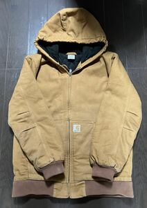 カーハート ダック アクティブジャケット アクティブパーカー 古着 サイズS〜M Carhartt ダック地 