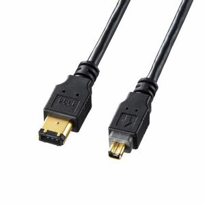 IEEE1394 cable 6pin-4pin 2m black KE-1346-2BK Sanwa Supply free shipping new goods 