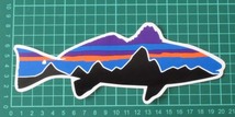 パタゴニア ステッカー フィッツロイ レッドドラム PATAGONIA FITZROY RED DRUM FISH STICKER 魚 シール 釣り フライ フィッシュ デコ 新品_画像2