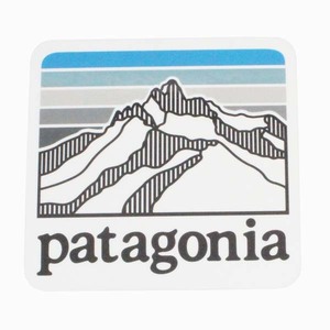 パタゴニア ライン ロゴ リッジ ステッカー 光沢 PATAGONIA LINE LOGO RIDGE スクエア 四角 シール デカール フィッツロイ 新品 ネコポス