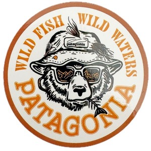 パタゴニア ステッカー ワイルド グリズリー PATAGONIA WILD FISH WILD WATERS GRIZZ フィッツロイ ベア 熊 日本 シール カスタム 光沢