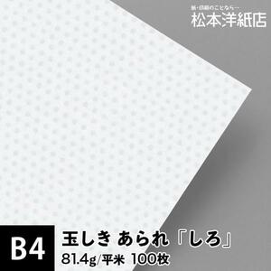 玉しき あられ しろ 81.4g/平米 B4サイズ：100枚 和紙 和風 素材 印刷紙 印刷用紙 和柄 模様 色紙 いろがみ