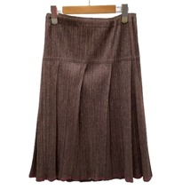 ♪♪ ISSEY MIYAKE イッセイミヤケ PLEATS PLEASEスカート ネップツイード転写柄 変形 PP12-JG267 ブラウン やや傷や汚れあり_画像1