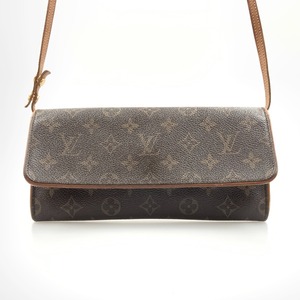 〇〇 LOUIS VUITTON ルイヴィトン モノグラム ポシェット ツインGM ショルダーバッグ M51852 ブラウン やや傷や汚れあり