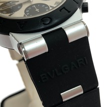 □□ BVLGARI ブルガリ アルミニウム ウォッチ クロノグラフ 自動巻き 本体のみ AC38TA シルバー/ブラック やや傷や汚れあり_画像5