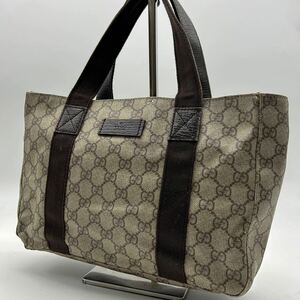 1 jpy [ rare ]GUCCI Gucci handbag GGs pulley mPVC leather GG pattern Brown 