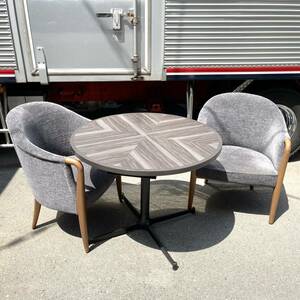 1 ** business use / store articles / eat and drink shop round table / Cafe table & chair 2 legs set size : explanatory note reference **