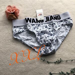 新品 メンズ　XXLサイズ WANGJIANG 音符　ミュージック　ワイルド　ストレッチ生地 ショーツ　パンツ　下着　ビキニ ブリーフ