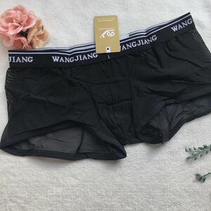 新品 メンズ Mサイズ WANGJIANG ブラック　エロセクシー　ダンディ　レース　ボクサーパンツ ボクサーブリーフ ショーツ　パンツ　