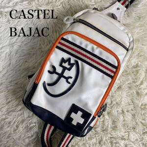  Castelbajac body bag shoulder bag Logo white leather CASTELBAJAC