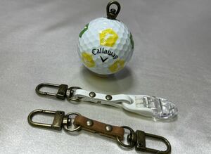 キャロウェイ Callaway クロムソフト ゴルフボール パターカバーホルダー パターキャッチャー キーホルダー (イエロー×黄緑) No.2