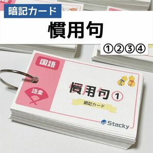 中学受験 国語（語彙）慣用句 暗記カード4冊【KG008】