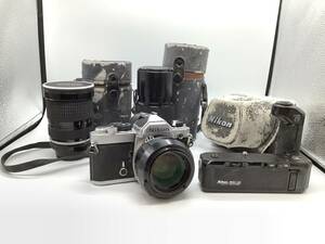 u9659 Nikon FM ニコン 50mm 1:1.4 200mm 1:4 zoom-nikkor 35-70mm 1:3.5 モータードライブ MD-12 一眼レフ カメラ 現状品