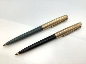 u0125 Parker ボールペン パーカー ノック式 1/10 12K G,F, アメリカ製 U,S,A 2本セット ヴィンテージ レトロ レア 文房具 筆記用具 現状品