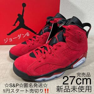 1円スタート売切り 新品未使用 NIKE ナイキ AIR JORDAN 6 RETRO エアジョーダン6 トロブラボー レッド スニーカー 27cm 定価25,300円