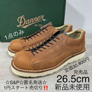 1円スタート売切り 新品未使用 Danner ダナー ROCKFORD ロックフォード 日本製 本革 レザー ローカット ブーツ ステッチダウン製法 26.5cm