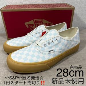 1円スタート売切り 新品未使用 VANS バンズ AUTHENTIC オーセンティック スニーカー チェック ガムソール USA企画 完売品 28cm era sk8