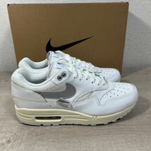 1円スタート売切り 新品未使用 NIKE AIR MAX1 PRM エアマックス1 × エアフォース1 コラボ ホワイト レザー 26.5cm 定価19,250円 90 95 97_画像3