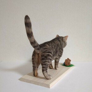 羊毛フェルト「ねこ と たい焼き」 キジトラ 猫 ネコ ドール ハンドメイド 〜ともじろう〜の画像5
