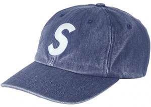 ☆ 23SS Supreme シュプリーム Pigment Canvas S Logo 6-Panel Cap ピグメント キャンバス エスロゴ 6パネル キャップ (ネイビー紺)DDH