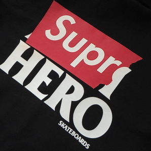 ☆ 14SS Supreme シュプリーム ANTIHERO Zip Up Hooded Sweatshirt アンタイヒーロー スウェット ジップ パーカー anti hero (黒S)MSRの画像4