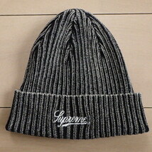 ☆ 21SS Supreme シュプリーム Bleached Rib Beanie ブリーチ リブ ビーニー ニットキャップ スクリプトロゴ (ブラック黒)MDG_画像2