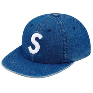 ☆ 17SS Supreme シュプリーム Washed Denim S Logo 6-Panel Cap ウォッシュド デニム エスロゴ 6パネル キャップ アーチロゴ ブルー青/MGG