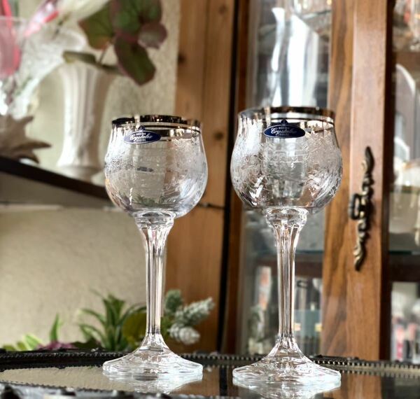 【豪華】 BOHEMIA ペア ワイングラス ボヘミア 金彩 グラス ガラス 食器