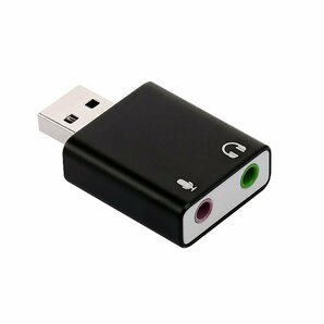 USB外付けサウンドカード USB⇔オーディオ変換アダプタ 3.5mmミニジャック ヘッドホン出力/マイク入力対応 小型軽量 PFUOS15015の画像1