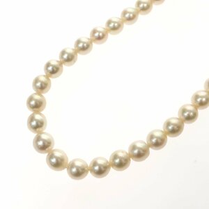 1円スタート 美品 大粒 アコヤ真珠 あこや真珠 パールネックレス 7.50-8.00mm pearl 金具 SILVER シルバー ジュエリー NGLソーティング