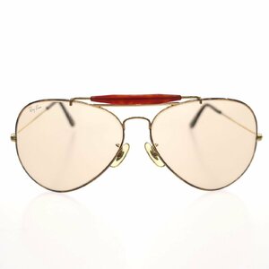 1円スタート Ray-Ban レイバン USA サングラス ティアドロップ ノングラデ ゴールド ブラウン ヴィンテージ アイウェア