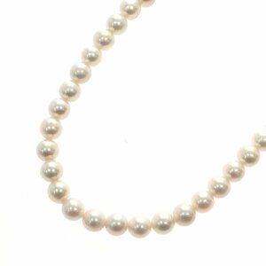 1円スタート 美品 アコヤ真珠 パールネックレス 63粒 63P 7.50-8.00mm pearl 金具 SILVER シルバー アクセサリー レディース ソーティング